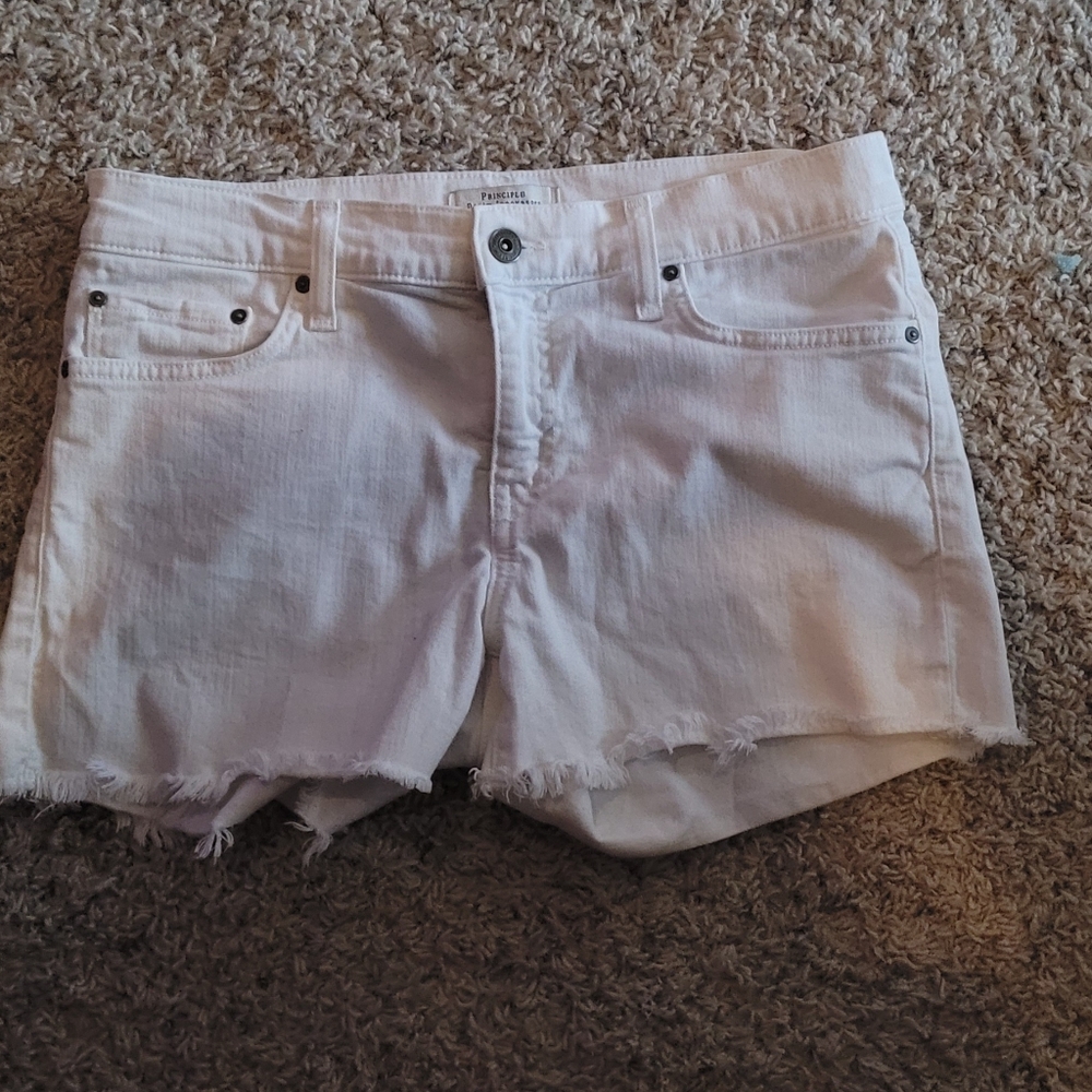 Princaple White Denim Short